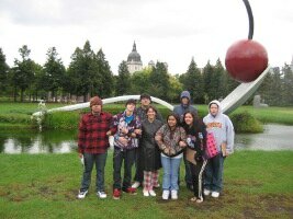 Students at the Sculpture Garden